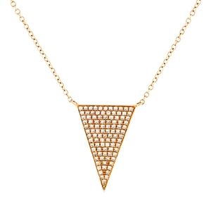 14K Diamond Triangular Pendant Necklace